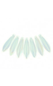 Czech Glass Daggers beads 5x16mm Crystal green rainbowd 00030-98539